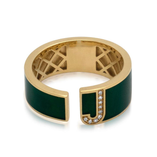 18K Rose Gold Initial Ring