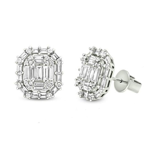 18K White Gold Diamond Earrings