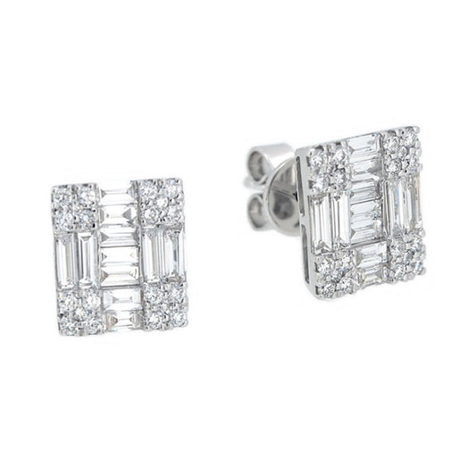 18k white gold diamond earrings