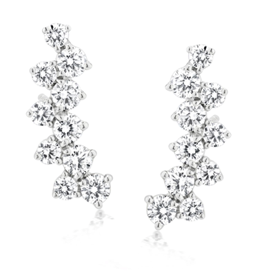 18K WHITE GOLD DIAMOND EARRINGS