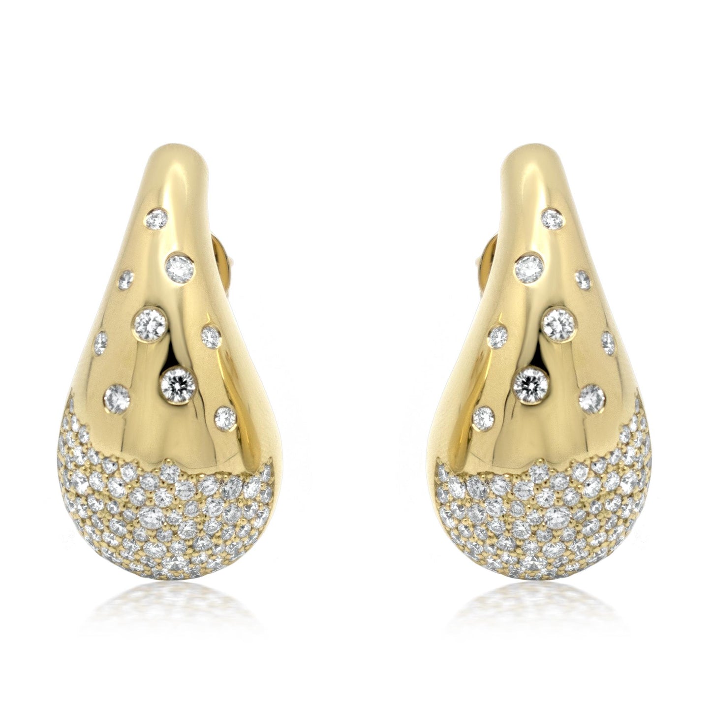 18K YELLOW GOLD DIAMOND EARRINGS