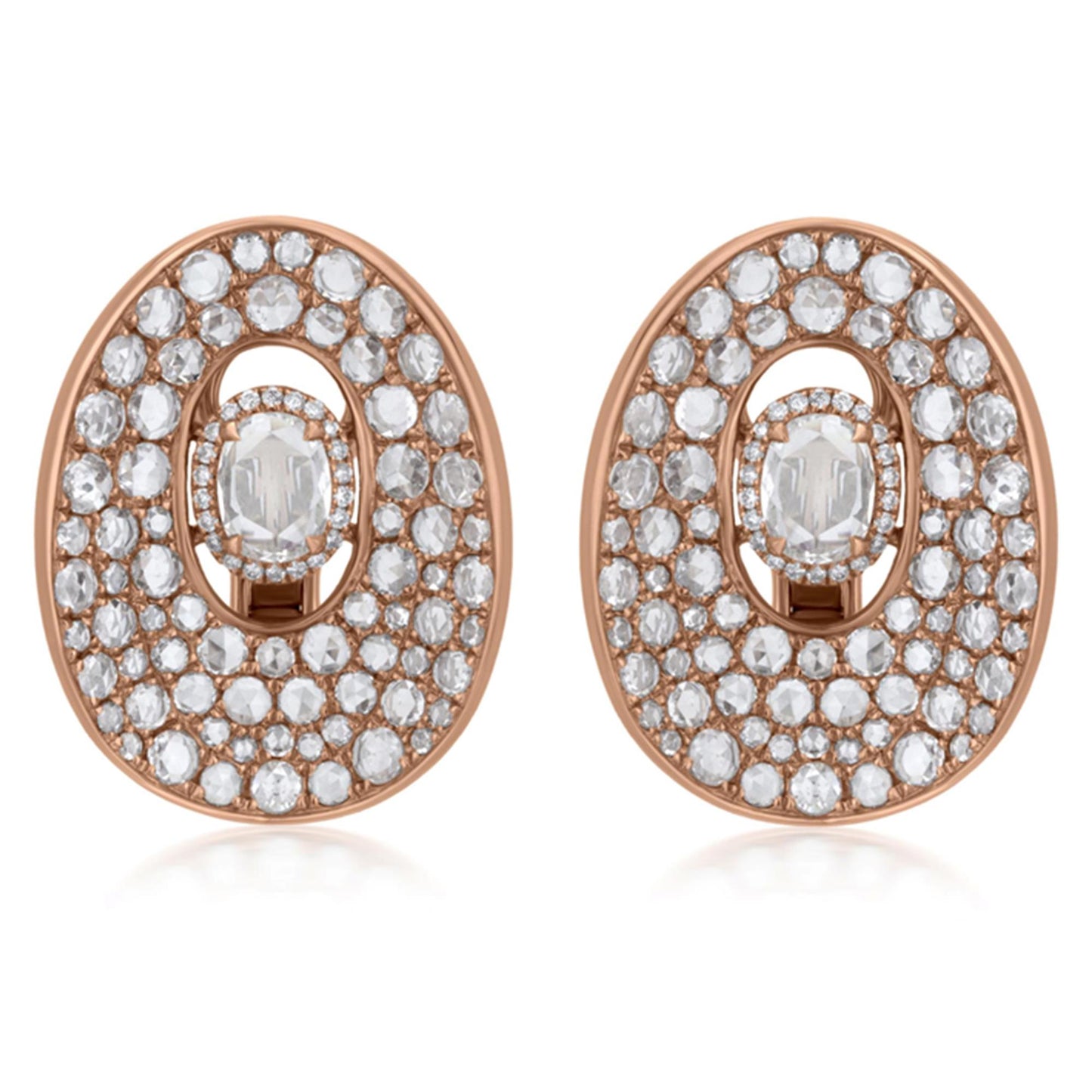 18k rose gold diamond earrings