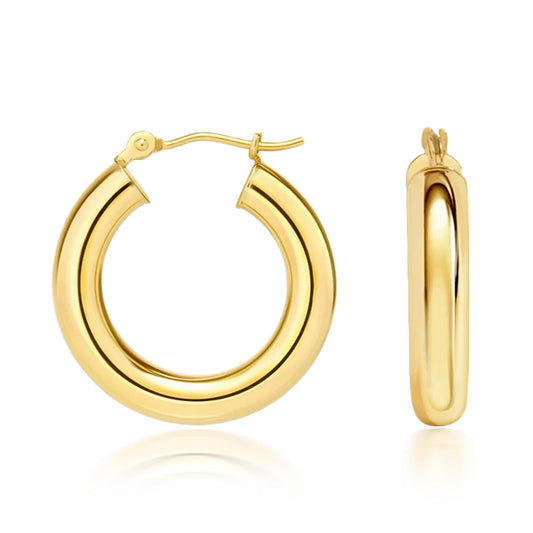 18k yellow gold hoops